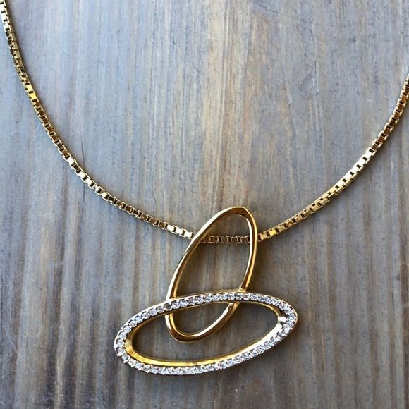 Swarovski Asymmetrical Gold Tone Large Crystal Pendant! GUC - Picture 1 of 9